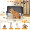 Stainless Steel Litter Box with Lid, Side Entry Large Enclosed Cat Litterbox for Kitty & Multi-Cat, Flip Cover Easy to Clean, High Sided Metal Cat Litter Pan with Scoop, Mat, Anti-Leakage, Non-Sticky
