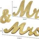 Mr Mrs Sign for Wedding Table, Mr and Mrs Wooden Letters, Large Mr. & Mrs. Party Decoration Items, Head Table Wedding Sign for Anniversary Party Valentine's Day Vintage Decor-Golden