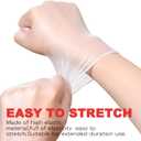 SANYU Disposable Vinyl Gloves, Powder-Free, Latex-Free, Non-Sterile, Cleaning, Housework, 4 mil, Clear, 100Pcs-Count