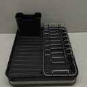 Sineng Expandable Dish Drying Rack,Stainless Steel Foldable Dish Rack with Cutlery Holder,Multifunctional Compact countertop Dish Drainer,Space Saving extendable Big Capacity Dish Holder (Black)