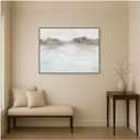 Kate and Laurel Framed Canvas Wall Art Print Washed Blue Abstract Landscape by Naomi Hink NLS Design, 42 x 32 Sylvie Beaded Dark Gold Frame, Modern Contemporary, Landscape Art for Wall Decor