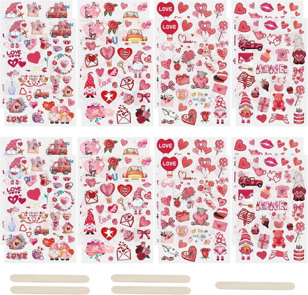 Valentines Stickers for Kids - 400PCS Cute Valentines Love Stickers for Cards Envelopes Craft Scrapbooking Valentine Day Party Favors Supplies for Girls Boys