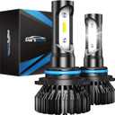 Marsauto 9006 Bulbs HB4 HB4U 9006XS Fog Bulb, 12 CSP Chips Cool Bright, Pack of 2 (SUPER 6000K WHITE)