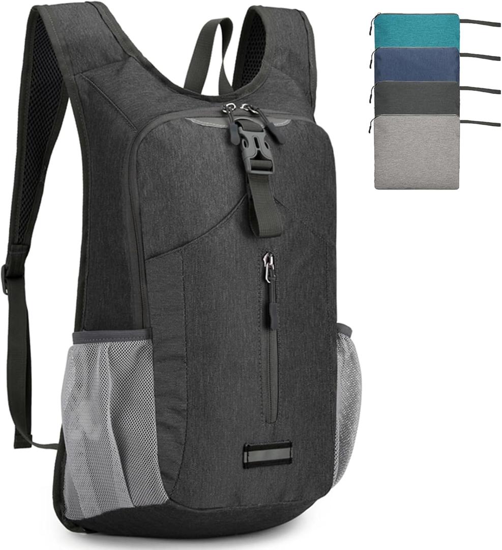 20L Hiking Backpack Lightweight Packable Hiking Daypack for Women Men, Foldable Small Backpacks for Travel Camping Outdoor (Black)