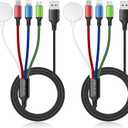 2Pack Multi Charging Cable for Apple Watch Charger 4 in 1 Travel Essentials RV Camping Essentials USB C/L/Micro Compatible with iWatch Series 11-1/iPhone 17/16/15/Android Airplane Gadgets-4FT