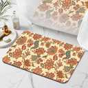 Identiy Bathroom Rug, Boho Indian Floral Paisley Bath Mat for Tub Non Slip, Soft Absorbent Easy Clean Quick Dry Bathroom Mat for Tub Shower Home Decor 17x29 inch
