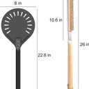 Pizza Oven Accessories Kit w/Pizza Oven Brush & Stone Scraper, 8 inch Pizza Turning Peel,12 Inch Perforated Pizza Peel - Tools & Supplies Set - Compatible with Outdoor Ovens