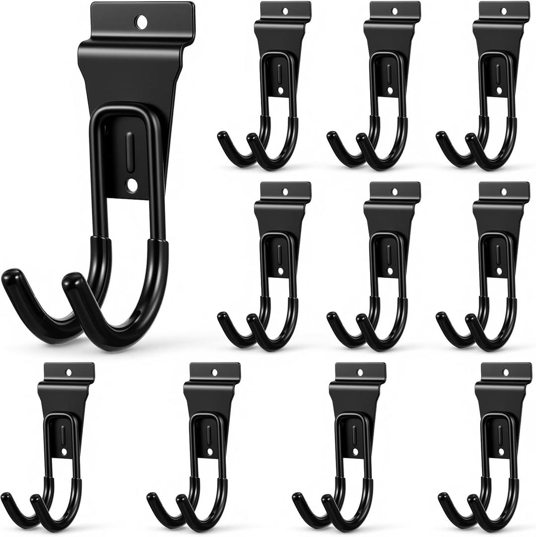 10pcs Slatwall Hooks Gladiator Hooks J Garage Hook Slatwall Accessories Small Durable Metal Wall Hangers for Garden Hose Efficient Storage,Efficient Storage Heavy Duty Tool and Garage Hook
