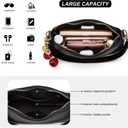 Black Shoulder Bag for Women Cute Hobo Cherry Purse Retro Clutch Underarm Handbag with Removable Straps