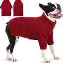 AOFITEE Dog Sweater, Warm Dog Sweaters for Large Dogs, Soft Dogs Christmas Sweater, Turtleneck Girl Pet Pullover, French Bulldog Sweaters, Female Pet Sweatshirt Knitwear for Winter Fall (Red Large)