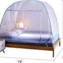 Jsanh Folding Mosquito Net Tent Canopy Curtains for Beds Pop Up King Size Portable Netting with Bottom Baby Adults L80XW72XH62inch