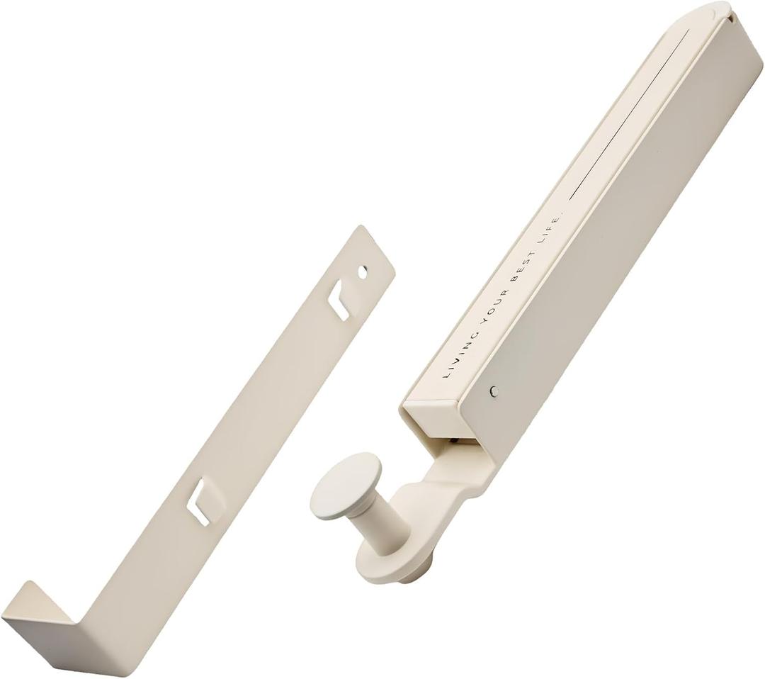 Heran Over The Door Hooks Hanger with Retractable Rod, Foldable Clothes Drying Rack Fit Door up to 1.7", Rust-Resistant Hooks for Laundry Bathroom Bedroom, Ideal for Travel Hotel (1)