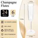 Ciaell 24 Pack Plastic Champagne Flutes - 6 Oz Flower Wavy Champagne Plastic Glasses - Heavy Duty Vintage Disposable Flutes for Party & Anniversary & Wedding