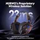 NUBWO Wireless Gaming Headset with Mic for Ps5 Ps4 PC, Zero Interference, 100-Hour Battery All-Day Play, 23ms Sync for Fortnite & Call of Duty/FPS Gamers, Triple Mode All Devices Compatible - Blue