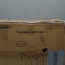 WALK MATE 3 Wheel Rollator Walker with Seat for Slim Seniors, Padded Backrest Lightweight Foldable Walker Ideal for Elderly, 8 Inch Tri-Wheel Modern Mobility Walking Aid Aluminum, Red