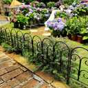 Garden Edging Border Decorative Fences Panel 18" W x 16" H 5 Pack for Flower Bed Edging Rustproof Dog Animal Barrier Fencing for Yard Metal Black