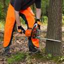 Chainsaw Chaps Apron Wrap, 8 Layers Chainsaw Pants with Adjustable Belt & Gear Pocket for Loggers Workers, Class C (Medium, Orange)