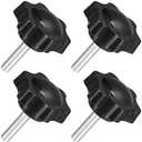uxcell 4Pcs M6 x 25mm Star Knobs, Plastic Hex Shaped Clamping Knob Screw Hand Tightening Replacement Knob for Umbrella Base Replacement knob