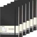 Comix 6 Pack Lined Journal Notebooks for Work, 240 Pages, 5.5"x8.3", Black, Hardcover, A5 Medium College Ruled, Journaling Notebooks for Notes-taking, Fits for Office School Home