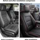 HKZ Fit CRV Car Seat Covers Full Set for Honda CR-V 2015 2016 CRV Sport;EX;EX-L;LX;Touring;Special Edition AWD/2WD - Leather (Black with Red Trim)