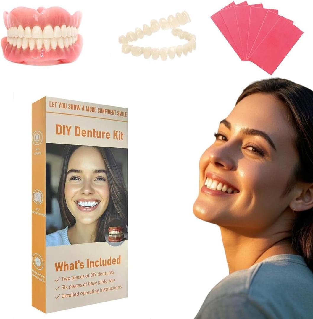 Denture Do it Yourself Full Set of Top and Bottom Fake Teeth to Create Your Perfect Smile at Home-QQ3