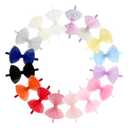 16 Pcs 4.5 Organza Lace Bow for Baby Girls Headbands Mesh Glitter Hair Bows Baby Shower Gifts for Newborn Infant Toddler Girl (Z Multi Colors)