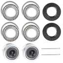 KABOBEARING 2 Set Fits 25mm Axles Trailer Wheel Hub Bearings Kit，30205 Bearings,TC Seal 30x52x10mm，Equipped with Rubber Plug Dust Cover and Cotter Pin，Bearing Size 25x52x16.25mm.