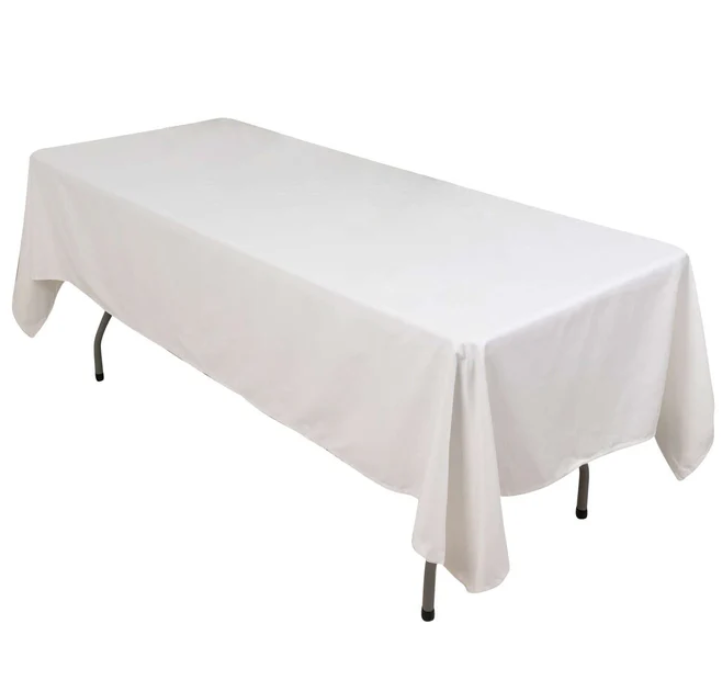   Cotton 84"×60"Rectangle Tablecloth White Linen - Soft & Breathable Table Cover 