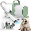 Dog Grooming Vacuum, Pet Grooming Kit, Dog Clipper Nail Trimmer Grinder, 2.5L Dust Cup 7 Grooming Tools 11000Pa Dog Vacuum for Shedding Grooming, Pet Grooming Vacuum for Dogs, Home Cleaning, PG50 Plus (Green)