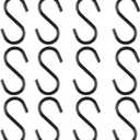 24 Pieces 2.2 Inch Small S Hooks Stainless Steel Heavy Duty S Hooks for Ornaments, Jewelry and Hanging (Black)