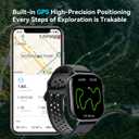 Smart Watch for Men GPS, 2.06"HD AMOLED Military Multisport Fitness Tracker with Bluetooth Call/Compass/Barometer/Altitude 5ATM Water-Resistance Heart Rate/Sleep Monitor, Outdoor for Android iOS