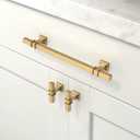 10 Pack Champagne Bronze Cabinet Pulls 6.3 Inch(160mm) Honey Bronze Kitchen Cabinet Handles Drawer Pulls