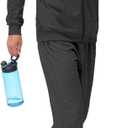 JWM Men's Cotton Sweatsuit Set - Full Zip Hoodie & Jogger Pants Soft Casual Loungewear Gym Travel Outfit with Zipper Pockets (Dark Grey)