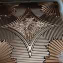 Art3d Drop Ceiling Tiles 24x24 in Bronze (24-Pack, 96 Sq.ft), 3D Wainscoting Panels Glue Up 2x2