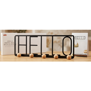 Hello Metal Rack With 5 Hooks 23.62" ×1.92"