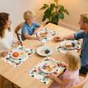 Modern Mid Century Placemats Set of 4 Washable Table Place Mats for Dining Kitchen Party Decor