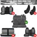 SAPUBK Custom-Fit Full Sets Seat Covers Replace for 2004-2008 F150 XLT Super Cab, Front & Rear Knitted Fabric Composite Soft Foam Lining Airmesh Breathable Seat Cover Cushion