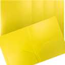 Better Office Products Heavyweight Plastic 2 Pocket Portfolio Folder, Letter Size Poly Folders 24 Pack (Yellow)