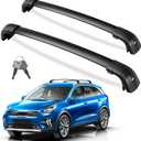 KINGGERI 300lbs Lockable Roof Rack Cross Bars Compatible with Kia NIRO 2017 2018 2019 2020 2021 2022 with Flush Side Rails, Heavy Duty Aluminum Roof Rails Crossbars Rooftop Cargo Carrier Luggage Black
