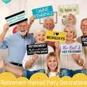 Beeveer 24 Designs Retirement Photo Booth Props Double Sided 11.02 x 5.51'' Photo Booth Props for Retirement Party Supplies Decorations DIY Water Proof Selfie Signs PVC Printing Party Favors