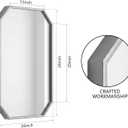 20"x28" Octagon Metal Mirror, Farmhouse Silver Bathroom Mirror, Rectangle Wall Mounted Vanity Mirror Hanging for Bedroom Entryway Living Room Farmhouse Horizontal/Vertical