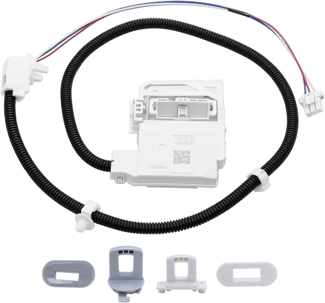 WH08X37937 WH08X32657 Washer Lid Lock Kit for GE GTW220ACK7WW GTW335ASN2WW GTW465ASN2WW GTW465ASN3WW GTW465ASN9WW HTW240ASK6WS, With Wire Harness, Lock Strike, Lock Bezel, Replace 4963152 AP7033485