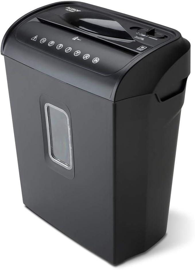 Aurora AU608MB High-Security 6-Sheet Micro-Cut Paper Credit Card Shredder with 3.5-Gallon Wastebasket, 4-Minute Con 