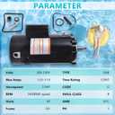 2.5HP UST1252 Pool Pump Motor 2.5HP, Fit for Century A.O. Smith 2.5HP Single Speed, 3450 RPM, 56J Frame, 208/230 Volts, 12.6/11.4 Max Amps, Swimming Pool Motor