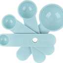 2 x Measuring Cups and Spoons Set of 8, Kitchen Gadgets for Cooking & Baking (Light Turquoise)