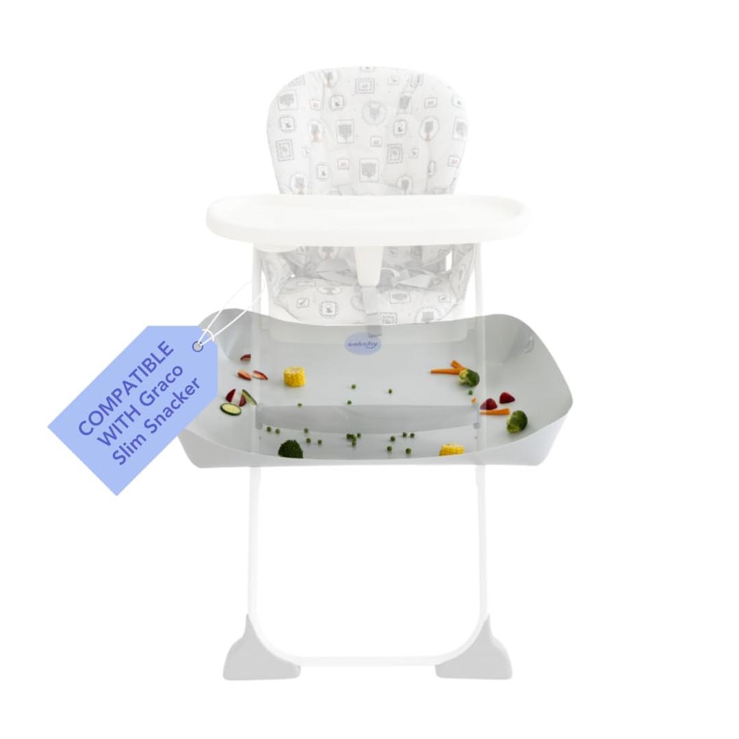 CATCHY - Food Catcher - Compatible with Graco Slim Snacker High Chair + 11 Other High Chairs - Highchair Sold Separately - Baby & Toddler Food & Mess Catcher - Under High Chair Accessory (For Graco Slim Snacker, White)