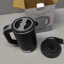 Small Kettle Electric, 0.8L Double Wall Portable Travel Kettle with 304 Stainless Steel, 600W Mini Hot Water Boiler with Auto Shut-off, Fast Boil, BPA-Free (Black)