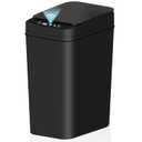 Bathroom Small Trash Can with Lid, 2.6 Gallon Touchless Automatic Garbage Can Slim Waterproof Motion Sensor Smart Trash Bin for Bedroom, Office, Living Room-Black