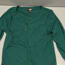 Dickies Womens L/S Henley, RAIN Forest, Medium