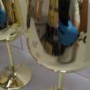 Gold Stem Stainless Steel Glasses 18oz Unbreakable Stemware Portable Shatterproof Metal Goblet Glasses Drinkware for Champagne Cocktails Banquet Wedding Party Camping (12 Pack)